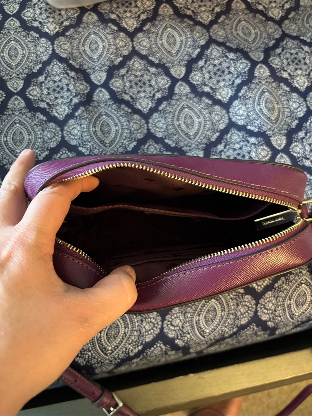 kate spade Plum Saffiano Crossbody in Deep Berry - Picture 2 of 3